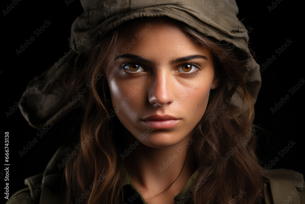 Arab-Israeli war, portrait of an Israeli woman soldier