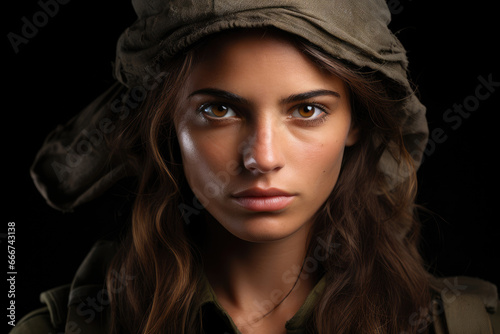 Arab-Israeli war, portrait of an Israeli woman soldier