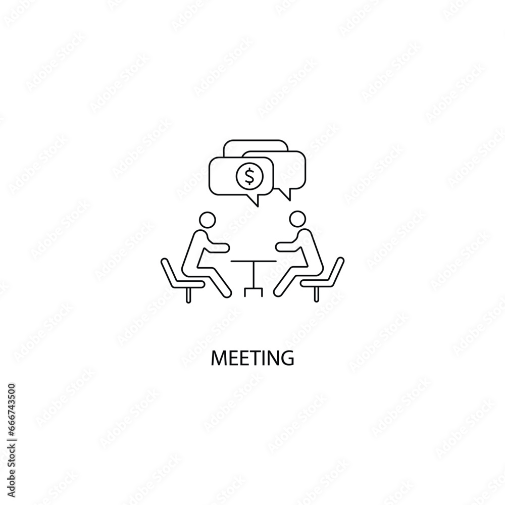 meeting concept line icon. Simple element illustration.meeting concept outline symbol design.