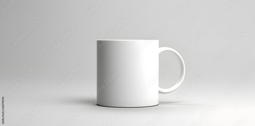 Obraz premium White ceramic mug mock up isolated on grey background