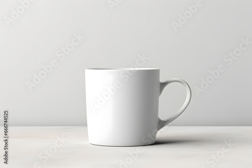 White ceramic mug mock up isolated on grey background
