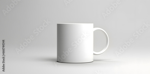 White ceramic mug mock up isolated on grey background