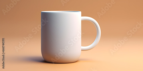 White ceramic mug mock up isolated on orang background