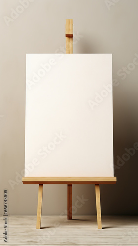An empty canvas on an artist's easel