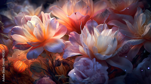 A macro shot of freshly bloomed flowers showcases Mother Nature's stunning splendour.