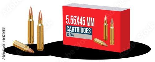 ammunition cartridges 5.56x45mm vector illustration , gun weapon ammo box stock vector image