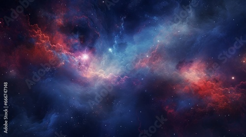 Abstract cosmos background, Milky Way, Stars, colours, copy space, 16:9 photo