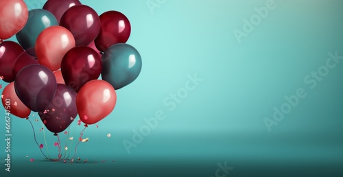 Holiday balloons on a solid color background