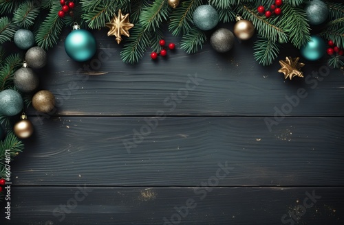 Decorations for Christmas tree. New Year background