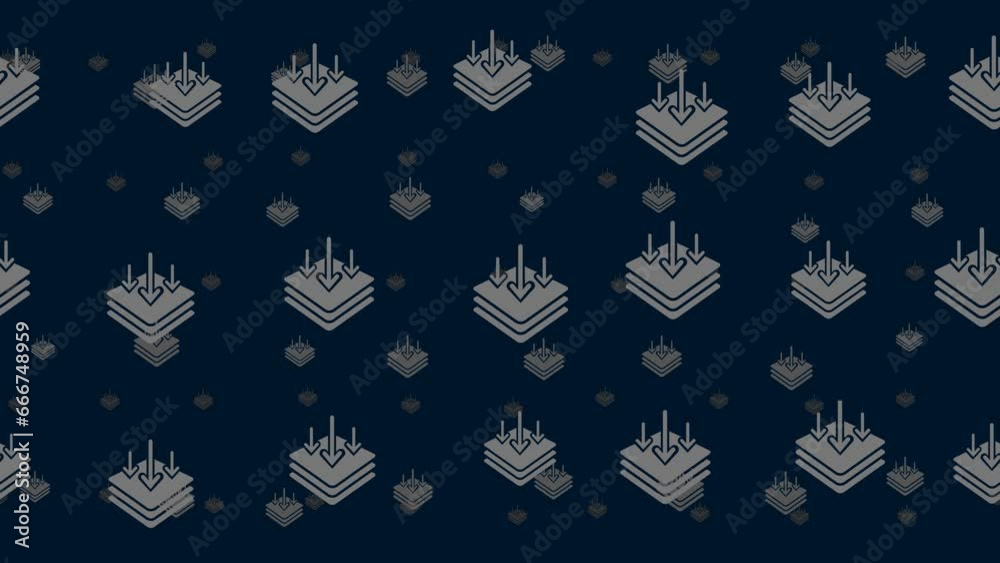 Absorbent symbols float horizontally from left to right. Parallax fly ...