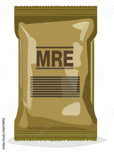 Meal Ready to Eat MRE vector illustration , clip art, Ready eat packaged Meal vector image , Military meal stock vector