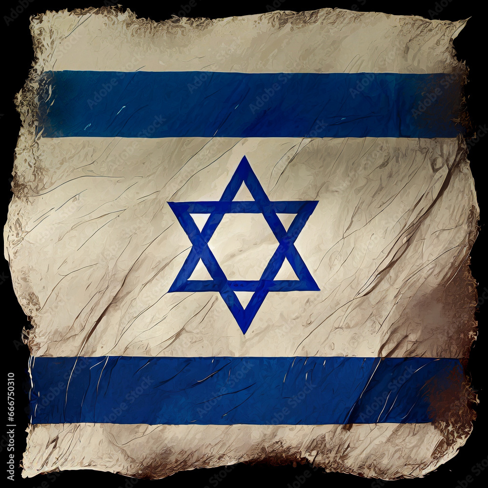 Distressed, square and artistic Israeli flag Distressed, square and artistic Israeli flag