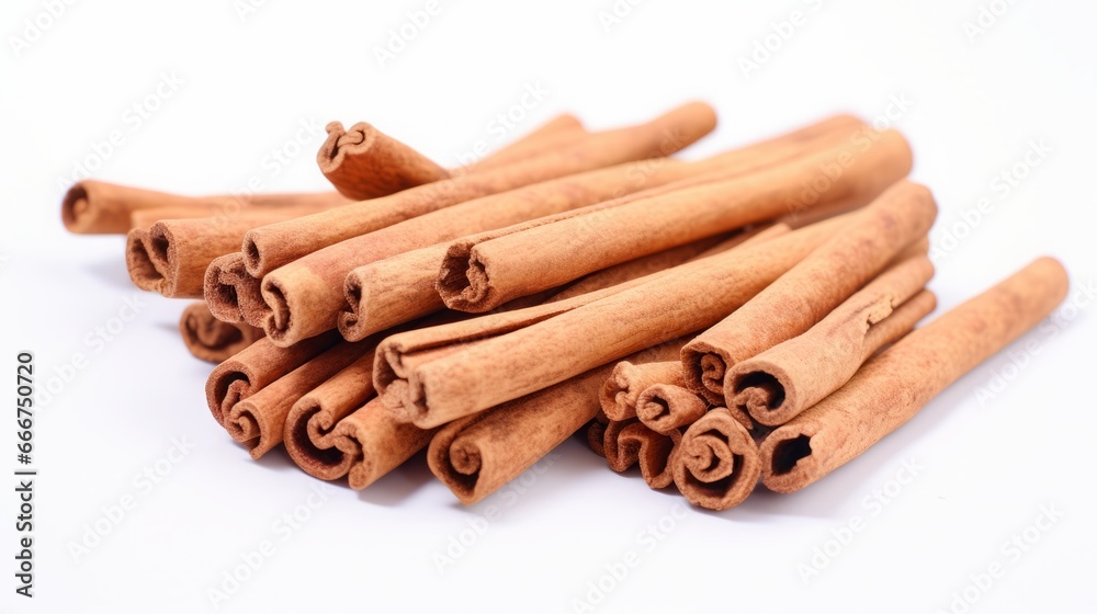 cinnamon sticks on white background isolated. cinnamon sticks on white background isolated.