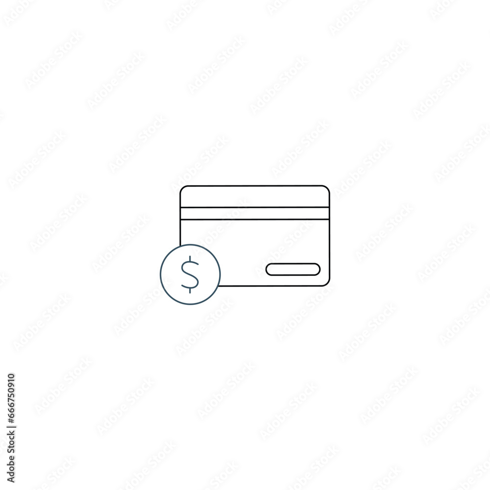 Credit Card concept line icon. Simple element illustration. Credit Card concept outline symbol design.