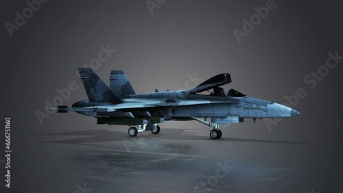 Super Hornet Supersonic Twin-Engine, Carrier-Capable, Multirole Fighter Aircraft. 360 View photo