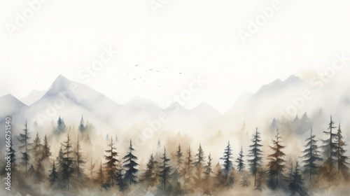 Fotografiet A stunning landscape painting capturing the beauty of majestic mountains and lus