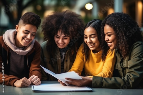 A group of Black students mentoring and tutoring their peers, love and creativity with copy space