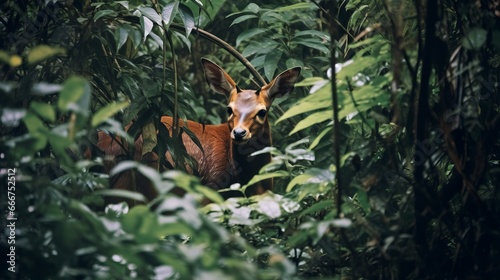 Saola hiding in the Annamite Mountains © Andreas