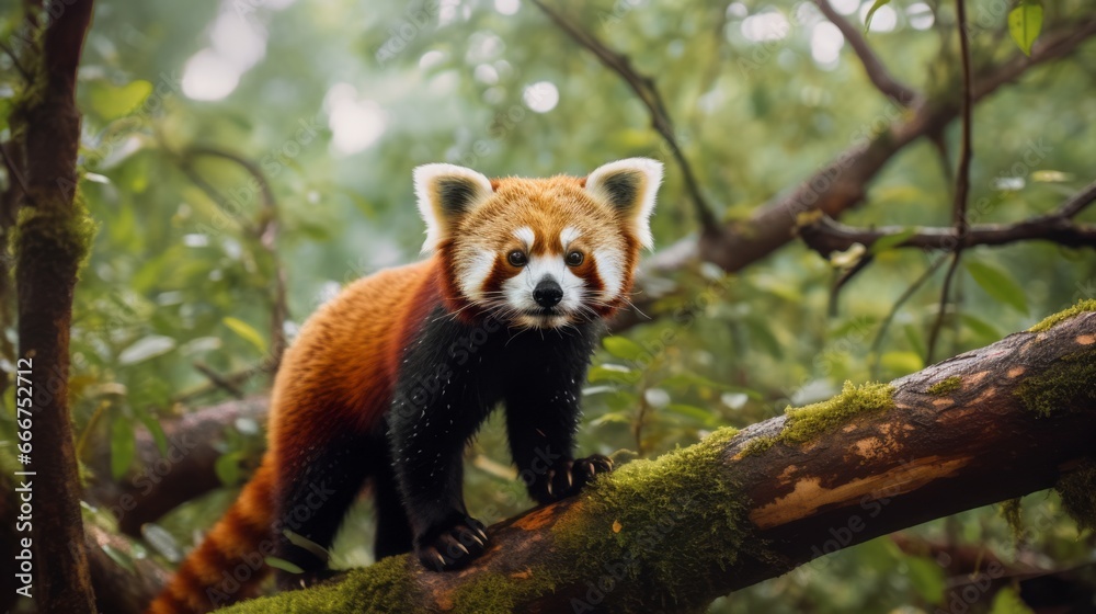Red Panda in the Himalayan Forest Canopy Red Panda in the Himalayan Forest Canopy