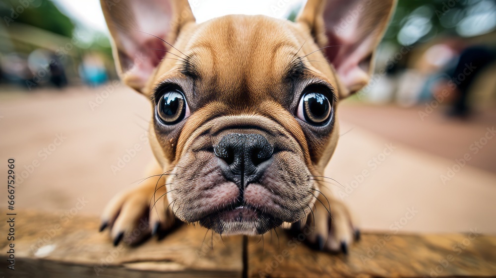 Playful French Bulldog Puppy with Expressive Eyes
