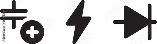 Flash icons collection. Bolt logo. Electric symbols. Electric lightning bolt symbols. Flash light sign photo