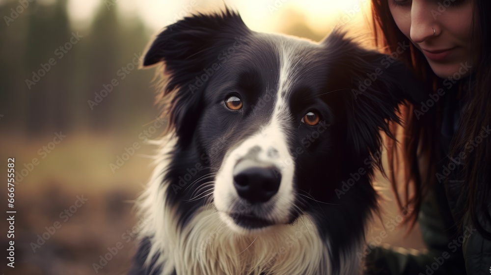 Border Collie bonding with owner during training session