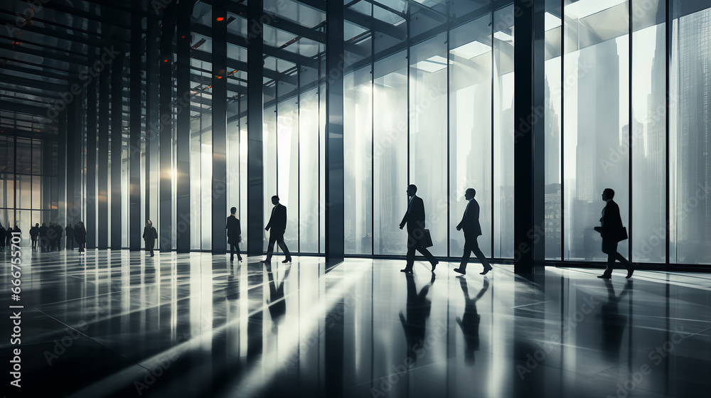 Corporate office - lobby - blurred images - movement - motion blur Corporate office - lobby - blurred images - movement - motion blur