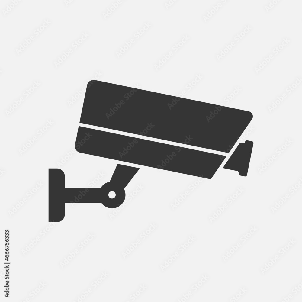 Fototapeta premium Camera cctv icon. Monitoring system for guarding or control. Digital device, private information. Vector