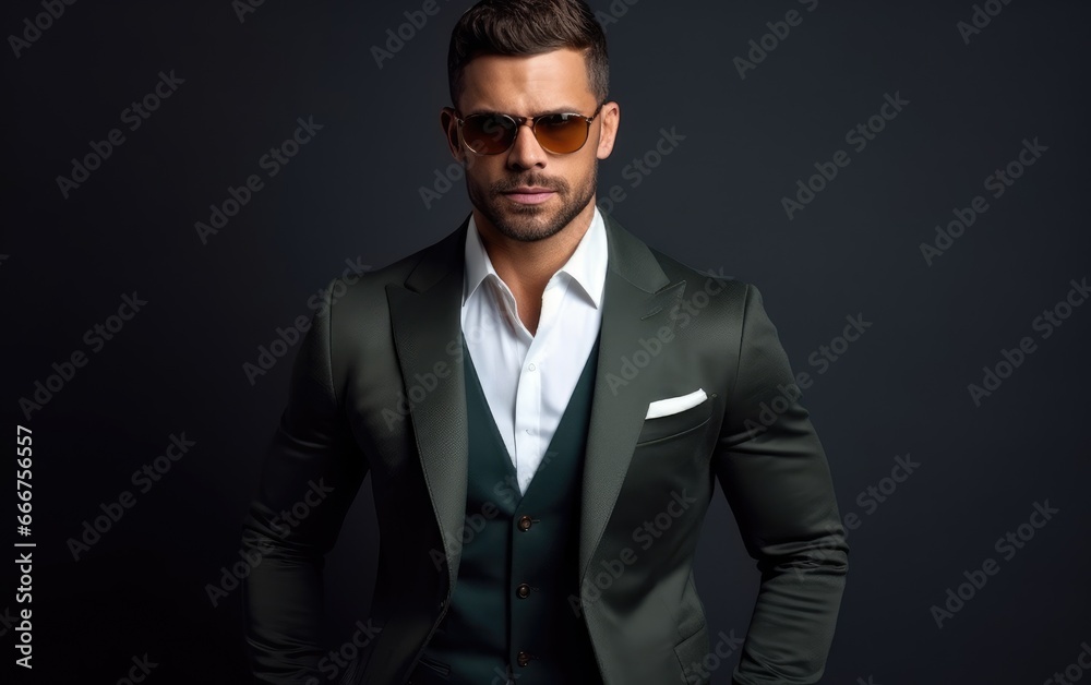 A stylish man with glasses posing A stylish man with glasses posing