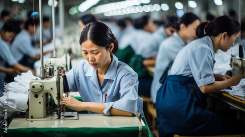women in a factory sewing clothes