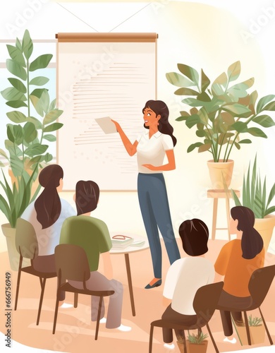 a woman speaks at a conference