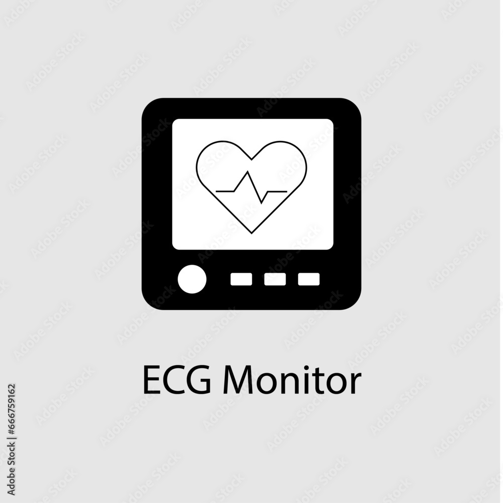 ECG Monitor icon with editable stroke. ECG Monitor icon with editable stroke.