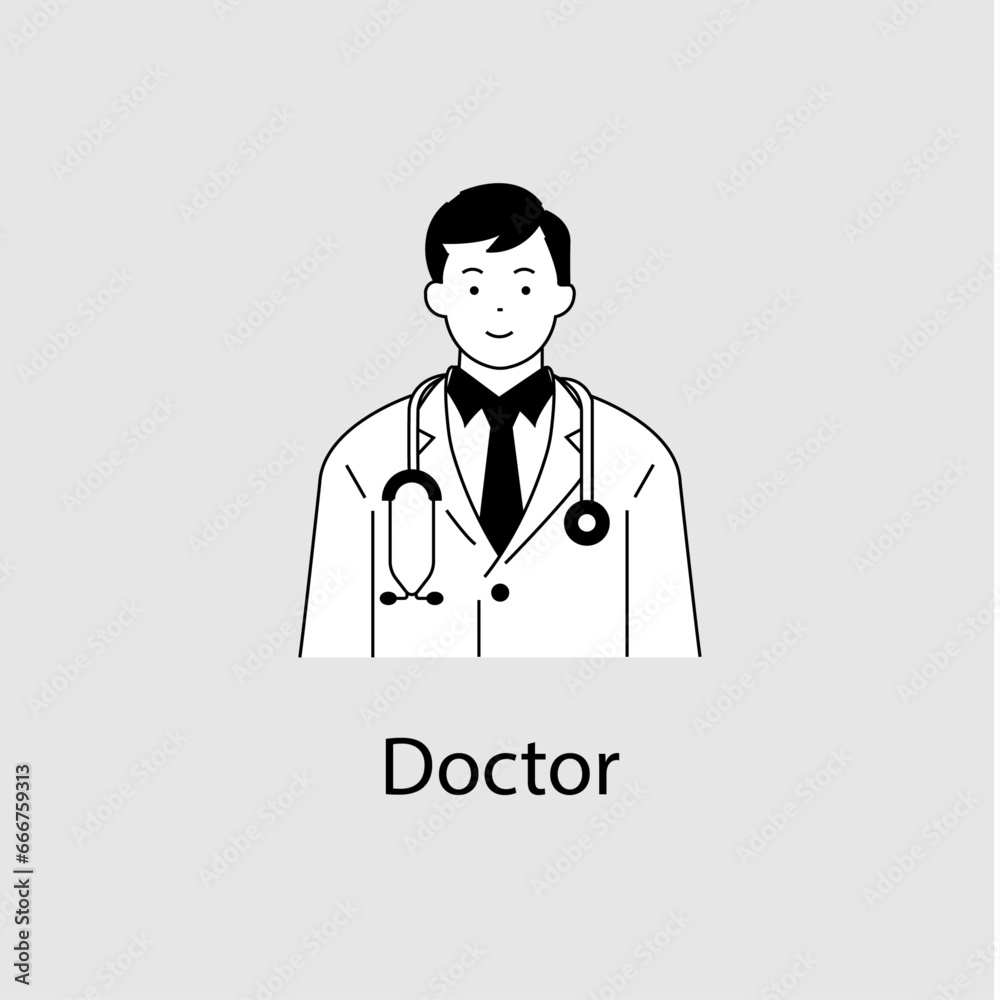 Fototapeta premium Doctor icon with editable stroke.