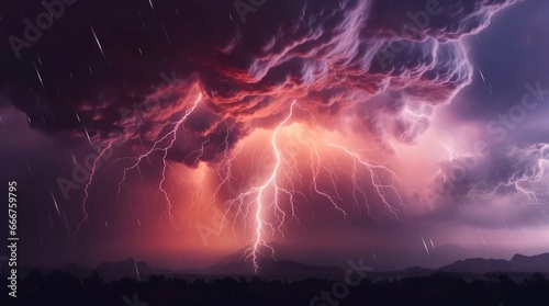 Obraz na płótnie Lightning in the night over the field