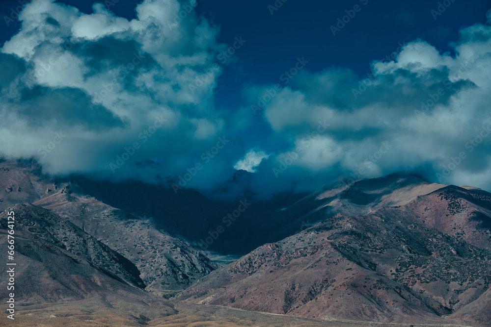 Picturesque mountain landscape with clouds