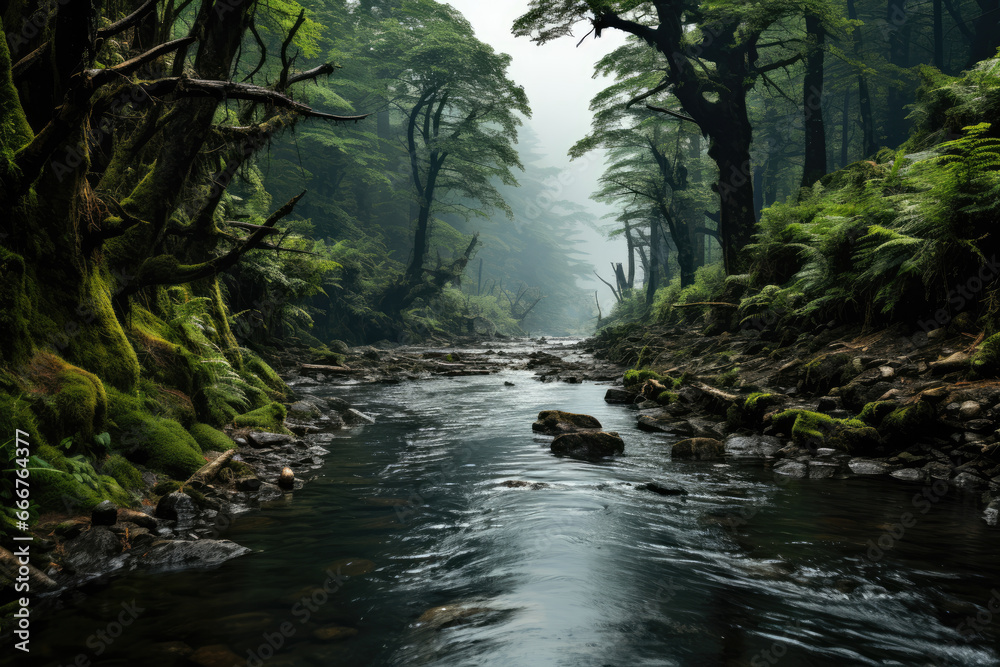 A hidden glen in the Scottish Highlands, where the legend of the Loch Ness Monster endures. Generative Ai. A hidden glen in the Scottish Highlands, where the legend of the Loch Ness Monster endures. Generative Ai.