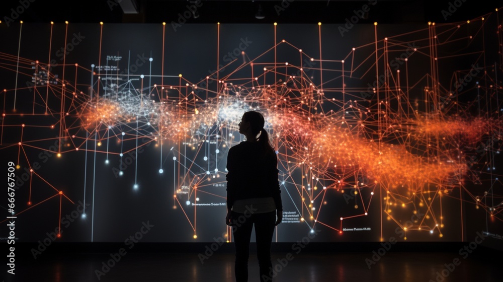 a hyper-realistic scene showcasing the artistry of Big Data, where massive data sets and analytics converge to reveal insights with precision - obrazy, fototapety, plakaty 