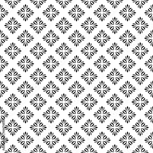 Black and white seamless pattern texture. Greyscale ornamental graphic design. Mosaic ornaments. Pattern template. Vector illustration. EPS10.