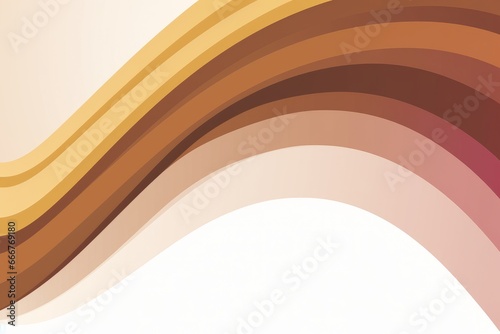 A simple rainbow with curved lines and pastel brown stripes. AI generated