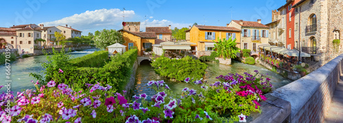 Beautiful impressions in the mill village of Borghetto on the river Minico, in the south of Lake Garda, in Veneto, Italy. photo