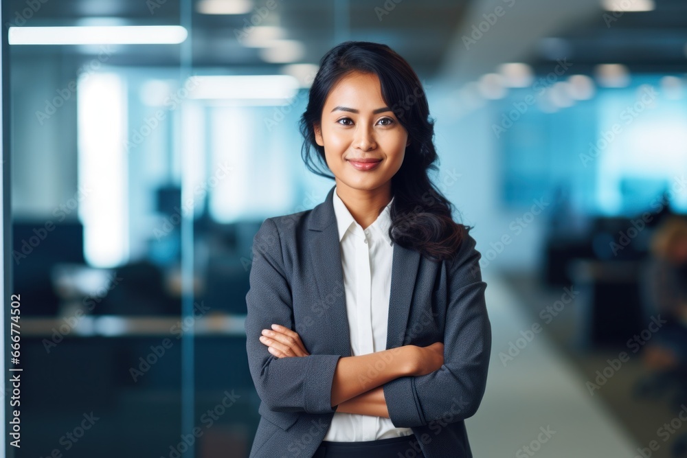 Female IT tech firm manager woman portrait in office Female IT tech firm manager woman portrait in office