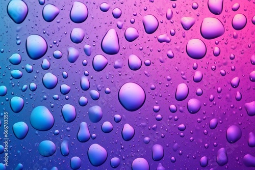 Abstract backdrop of purple and blue water drops. Generative AI