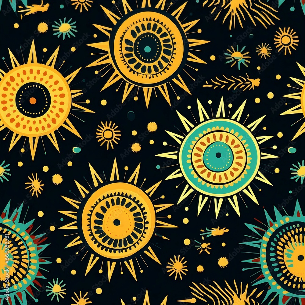 Bohemian Tribal Sun Pattern Bohemian Tribal Sun Pattern