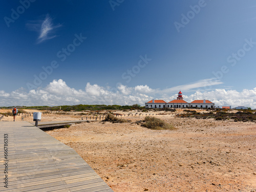 The Fisherman’s Trail, Portugal - Farol do Cabo Sardão - Lighthouse on the sunny weather photo