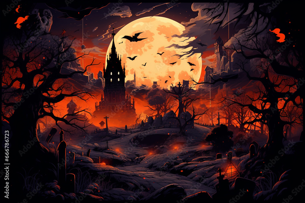 Halloween Background Generative AI