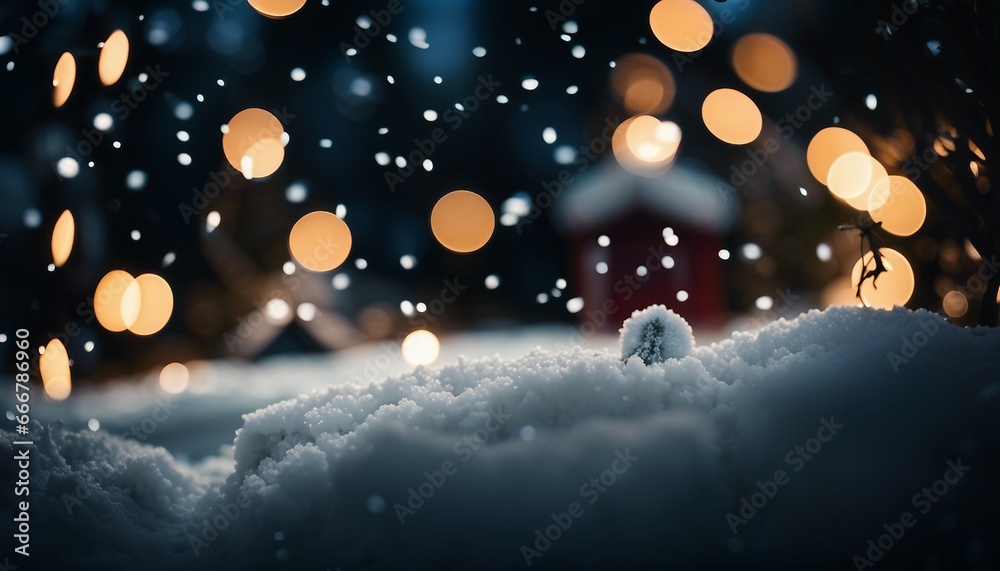 Obraz premium Celebrate merry christmas in winter, with snow and tree around