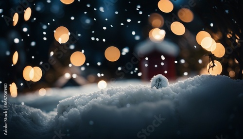 Celebrate merry christmas in winter, with snow and tree around © vitaliygo