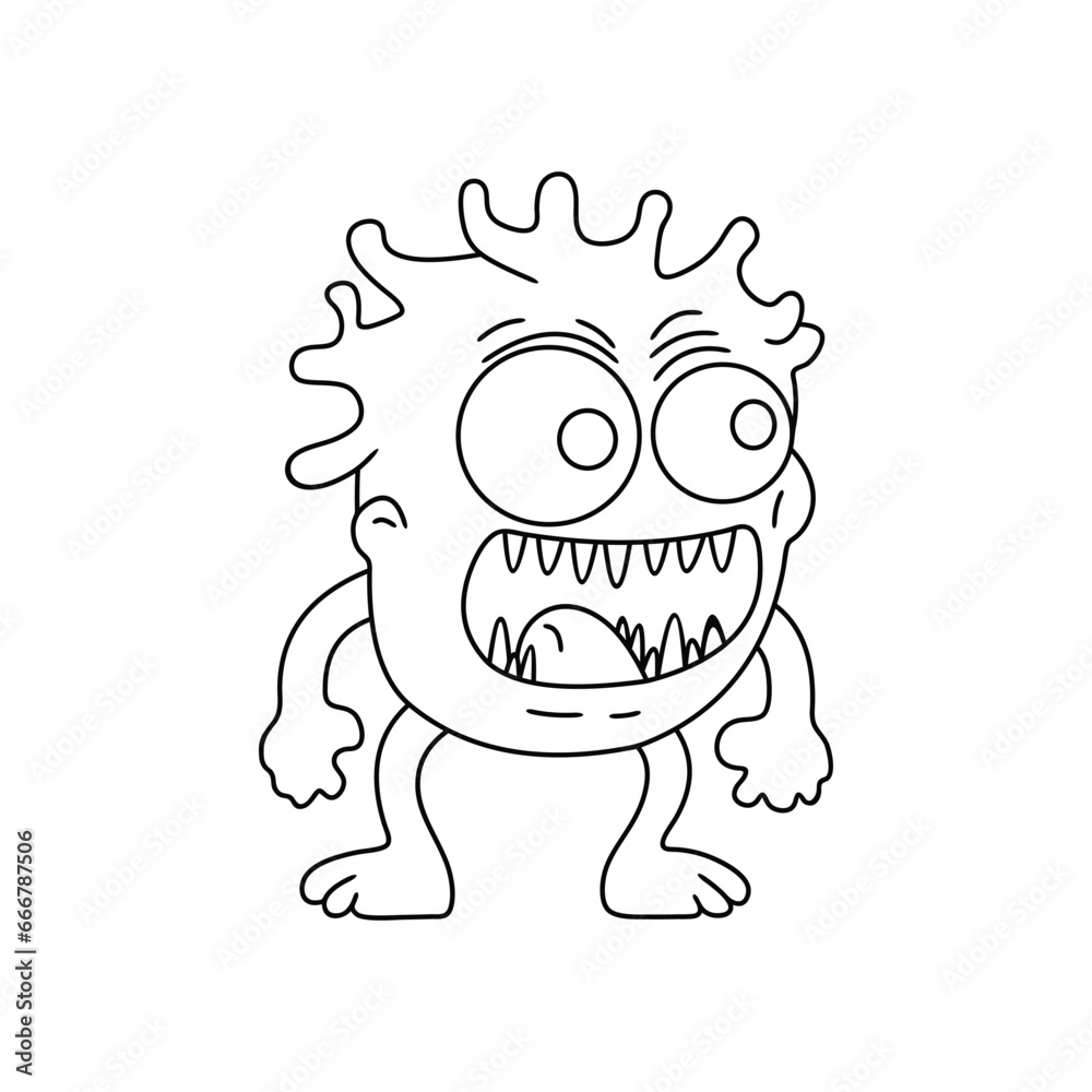Monster funny character hand draw cartoon style Monster funny character hand draw cartoon style