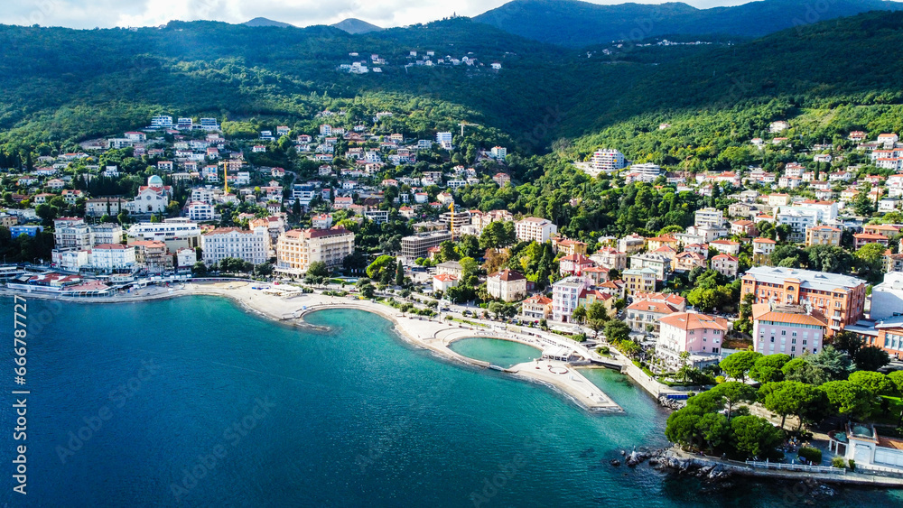 Opatija, resort, coast, sea, Croatia