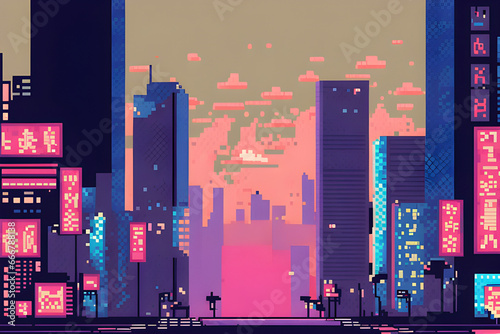 city pixel art